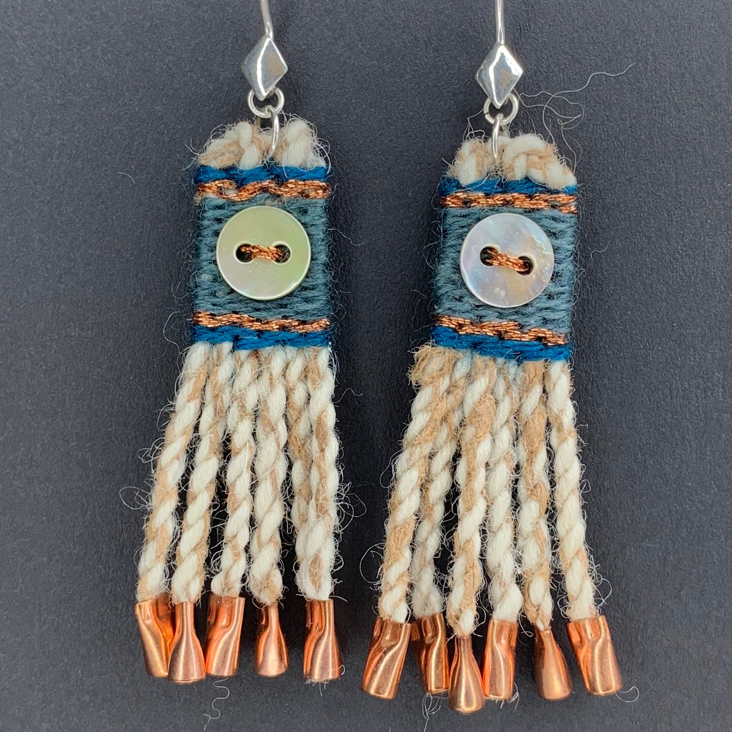 Tiny Chilkat Warp - button - Blue/Copper