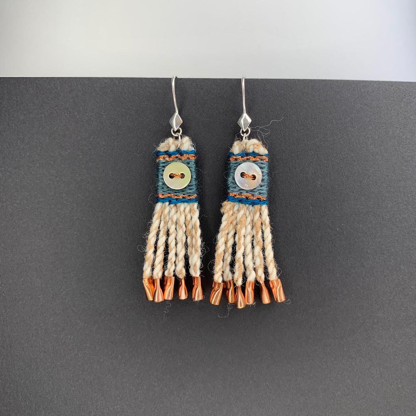 Tiny Chilkat Warp - button - Blue/Copper
