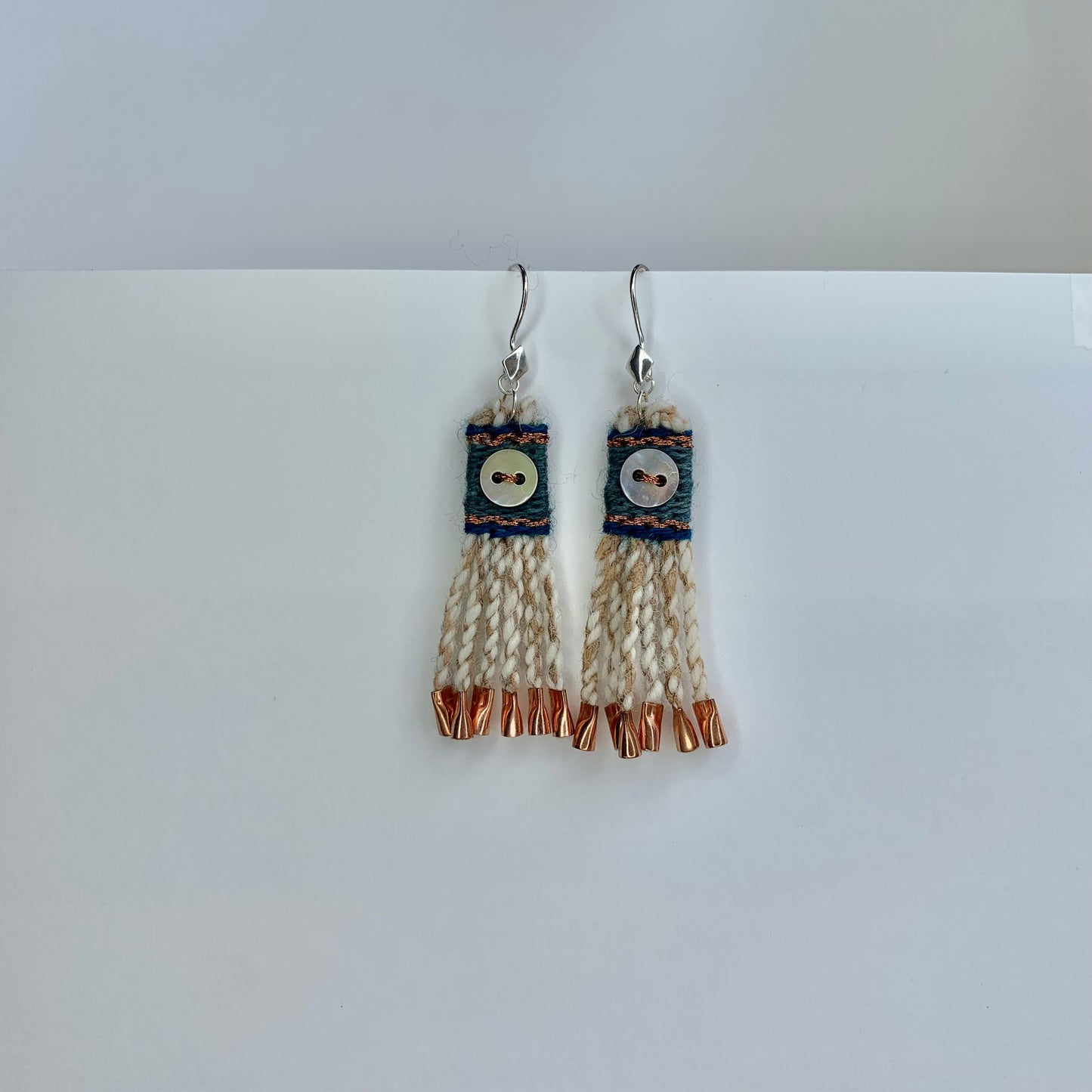 Tiny Chilkat Warp - button - Blue/Copper