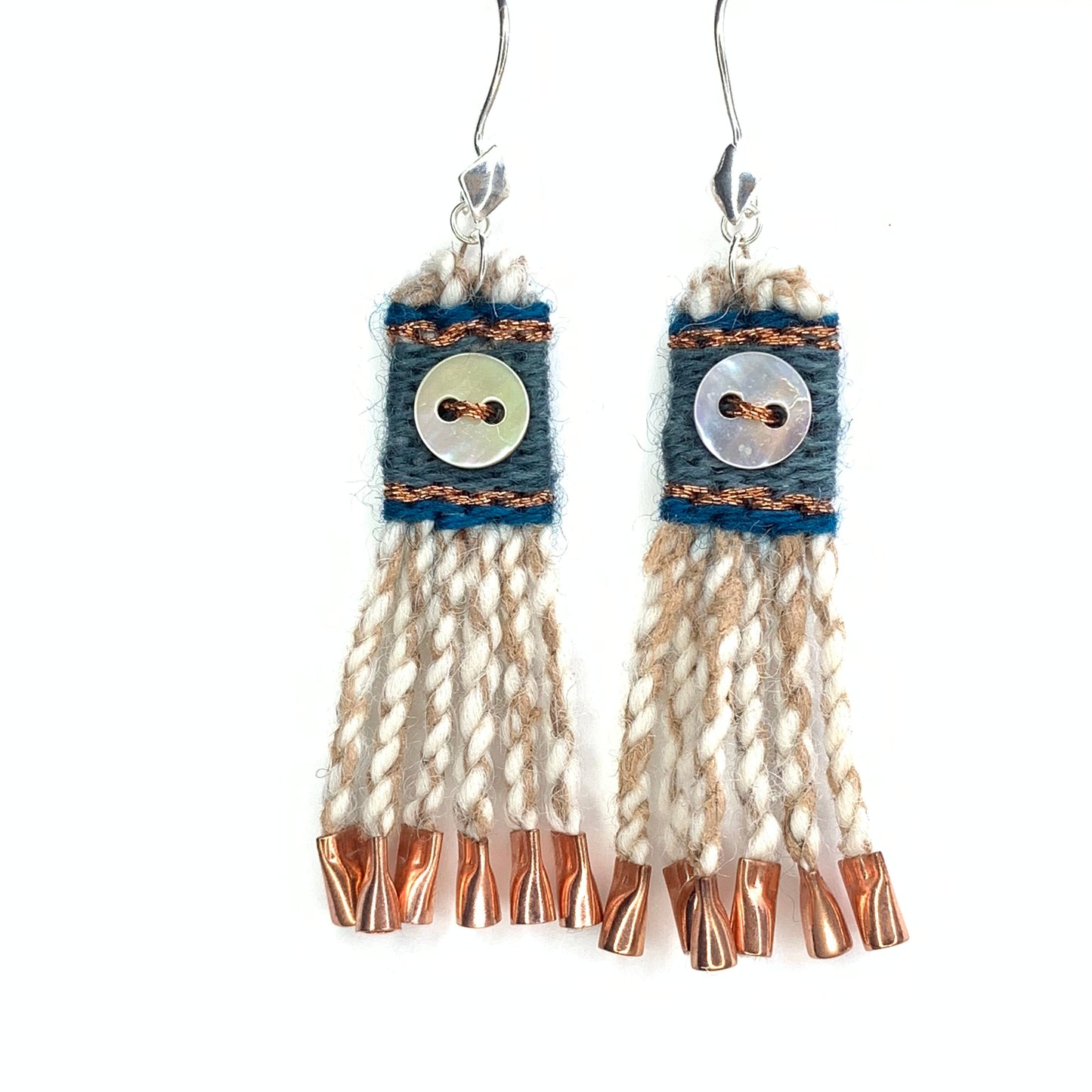 Tiny Chilkat Warp - button - Blue/Copper