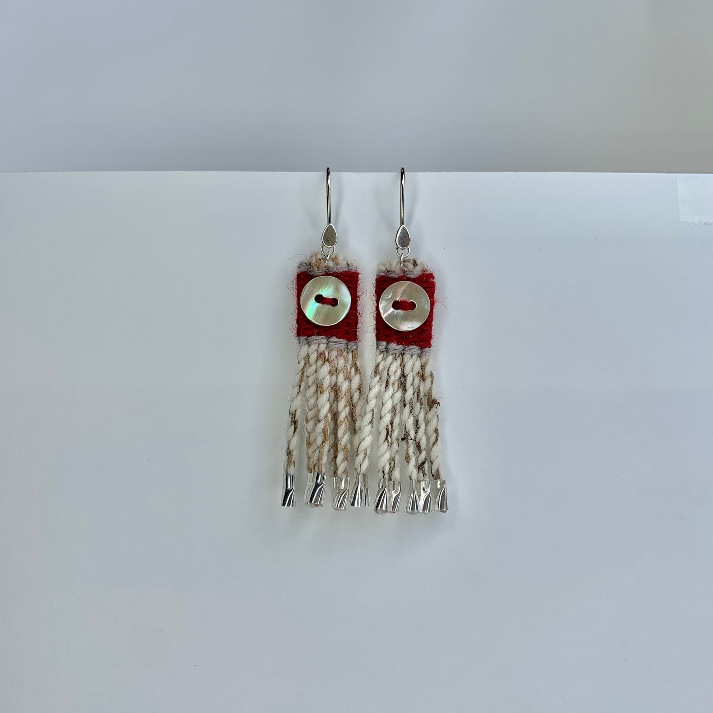 Tiny Chilkat Warp - button - Red/Gray