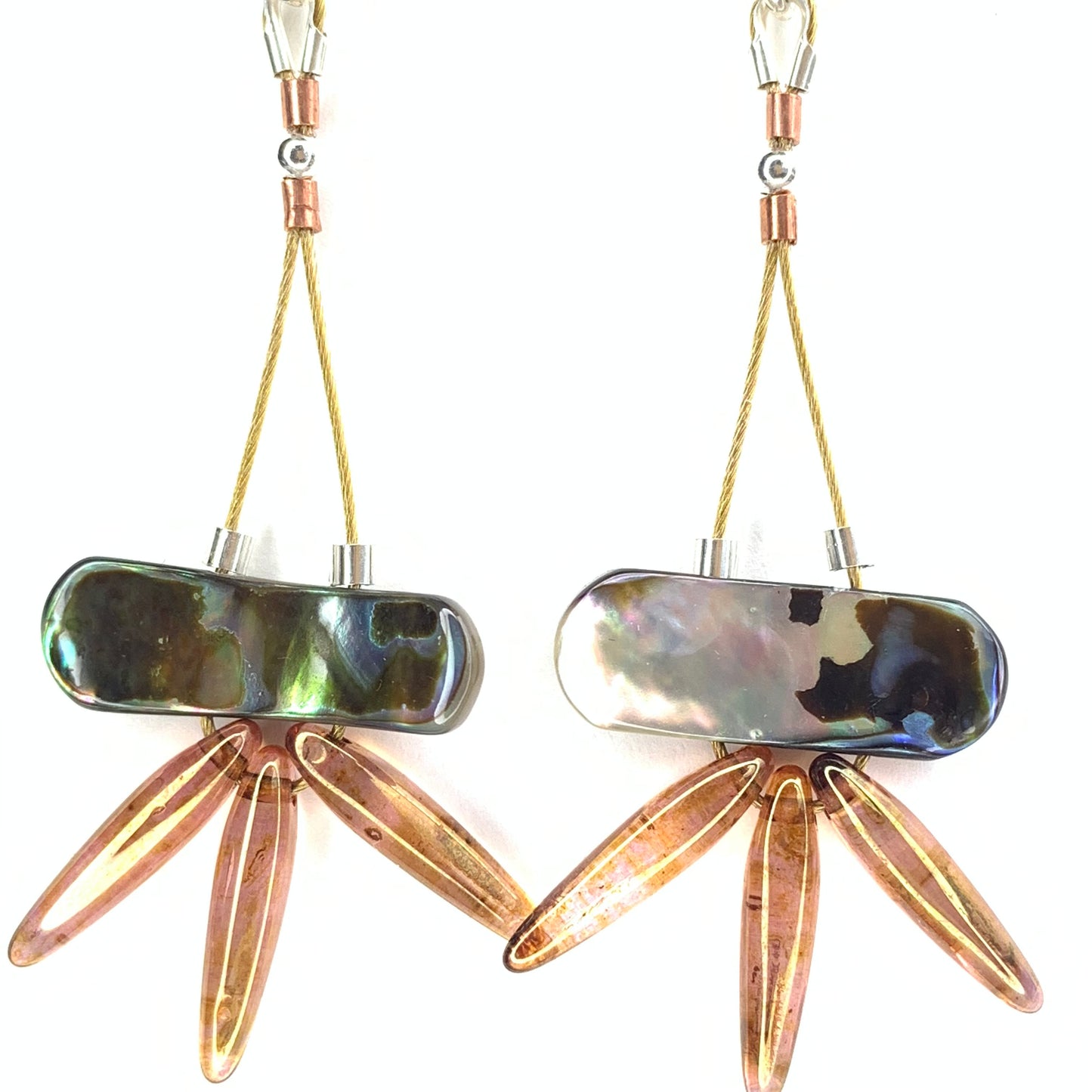 Oval Abalone - Translucent piny copper